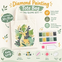 5d Elmas Taş İşlemeli Bez Çanta 30x35cm, Diamond Painting Tote Bag Gwddx19483, Elmas Boyama Bez Çanta Hobi Kiti, Taşlı Omuz Çantası Seti