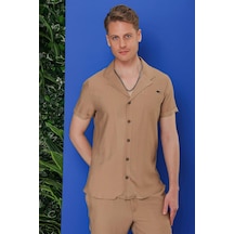 Efor G 1549 Slim Fit Camel Klasik Gömlek Camel Efor G 1549 Slim Fit Camel Klasik Gömlek Camel