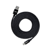 4berry Eco-ac Siyah Usb-a Usb-c Örgülü Kablo 66 W Hızlı Şarj, Dayanıklı