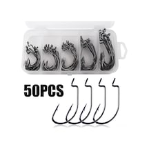 Kosona 50 Adet Paslanmaz Çelik Olta İğnesi Seti - Güçlü Av İğneleri T0139