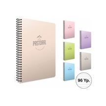 Gıpta Spiralli Plastik Kapak Defter Pastoral 17x24 96 Yp Çiz. Çok Renkli