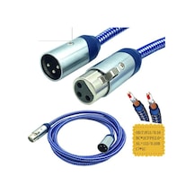 Xlr Erkek - Dişi Balanslı Kaliteli Örgülü Kablo - 2 Metre