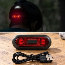 Delux Serisi Kırmızı Led Kask Flaşörü - Usb Şarjlı Motosiklet Aksesuar Pratik Işık