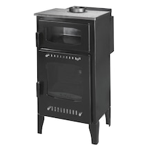 Geniş Camlı Odun Ve Pelet Şömine Sobası - 8 Kw, Fırınlı, Ayarlanabilir Isı Teknolojisi, Eko Model