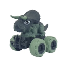 Sürtmeli Dinazor Arabalar 12 Cm - H-20 - Triceratops - Yeşil Lisinya