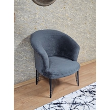 Zafir Tekli Teddy Siyah Boyalı Telli Ayak Çay Seti Koltuk Tekli Berjer , Balkon, Salon, Ofis Füme