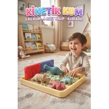 3d Kalıplı Dinazor Kinetik Kum Set- Kum Havuzu 1000 Gr Kum 4 Adet Kalıp Set