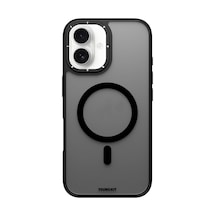 İphone Uyumlu 16 Kılıf Magsafe Şarj Özellikli Cam Arka Yüzey Tpu Youngkit Gemstone Serisi Kapak Siyah Siyah