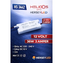 Helios Hs-3442 12v 3 Amper Mini Trafo 36w