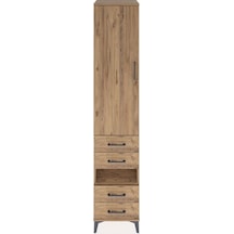Hyperion Dolap 4 Raflı 4 Çekmeceli Tek Kapaklı 44x44x221 Çam-çam Çam