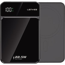 Lenyes Pw126d Dijital Led Ekranlı Kablosuz Şarj Özellikli Powerbank 22.5w 10.000mah Siyah