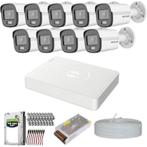 HIKVISION COLORVU GECE-KARANLIKTA 7/24 RENKLİ 9 KAMERALI SET 1TB