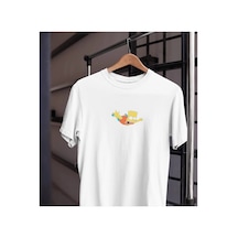 Tarzsokak Unısex Kadın Erkek Bart Simpson Uçmak Paraşüt %100 Pamuk Siyah Beyaz T-shirt