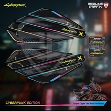 Cyberpunk Stripe Depo Yan Pad Motorsiklet Universal Özel Seri Spe