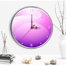 Dekoratif Pembe Küre Tasarımlı Ahşap Duvar Saati Çok Renkli