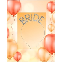 Bride Pırlanta Model Metal Kristal Taşlı Taç Bekarlığa Veda Nedime Tacı Çok Renkli