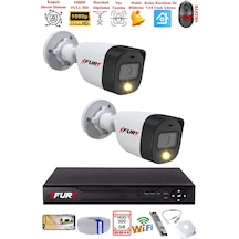 Fury 2 Kameralı 5mp Lens 2 Mp Görüntü Gece Renkli Full Hd Ultra Led Akıllı Güvenlik Kamerası 320gb
