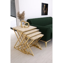 Masal 4'lü Zigon Gold Kaplama Traverten Mdf Mebran