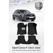 Otocraft Opel Corsa F 2023-2026 Araca Özel 8d Havuzlu Oto Paspas Takımı Siyah Tam Set 3 Parça