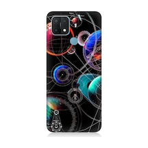 Oppo A15 Uyumlu Sci Fi Gezegenler Ve Vektörler Desenli Silikon Kılıf