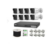 Hikvision 4 MP Mikrofonlu 8 Kameralı 500 GB Disk Tak Çalıştır Hazır IP Kamera Seti