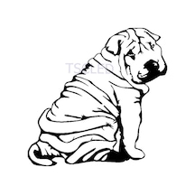 Shar Pei Köpek Araba Sticker Su Geçirmez