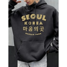 Startmore Tarzsokak Seul Kore Mektup Baskılar Erkekler Hoody Sonbahar Polar Kapüşonlular Hip Hop Büyük Boy Sokak Antrasit