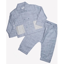 Ozmoz Ozmoz Erkek Bebek Baharlık Klasik Mavi Pantolon Ceket Takım Mavi