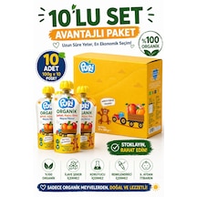 Organic Şeftalili Kayısılı Püresi 100g  x 10 %100 Organik İlave Şekersiz 10'lu Paket