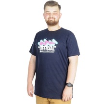 Mode Xl Büyük Beden T-shirt Bis Yaka Man Official 22192 Lacivert 001