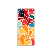 Samsung Galaxy M51 Uyumlu Retro Color 5 Baskılı Şeffaf Köşe Korumalı Antişok Kılıf