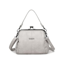 Smart Bags Yıkama Deri Burslu Postacı Kadın Çantası 21-k Barcelona 1903-7 Gri