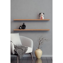 Yankı-BYEG 2li 80 cm Safir Meşe Mdf Duvar Rafı Gizli Bağlantı Kitaplık