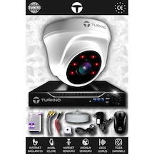 Turkno 1 Kameralı Domia 1 İç Kamera Set HDD'siz Full HD Gece Görüşlü Güvenlik Kamerası Sistemi