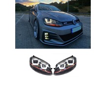 Vw Golf 7 2012.2016 Uyumlu Kırmızı Gti Çift U Kayar Sinyal Far
