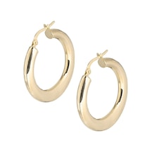 Düz Yassı Model Altın Halka Küpe  64029756