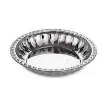 430 Paslanmaz Çelik Salata Meyve Tabağı Mısır Kasesi 24 Cm Derinlik 4cm Gümüş