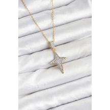 Dodes Dodes 316l Çelik Zincir Gold Renk Kutup Yıldızı Model Zirkon Taşlı Kadın Kolye Tg27bko10610 Çok Renkli