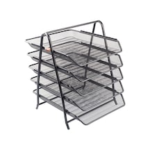 Bigpoint Evrak Rafı Metal 5 Li Bp415-95 Siyah Katlı Beşli
