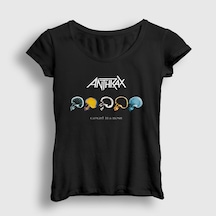 Presmono Kadın Mosh Anthrax T-shirt Siyah