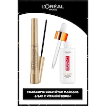 Telescopic Maskara & Revitalift Clinical %12 Saf C Vitamini Aydınlatıcı Gözenek Karşıtı Serum 30ml Electro Black