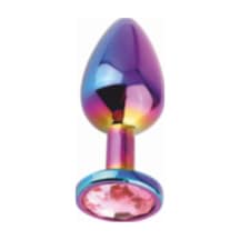 Erofoni Yeni Nesil Renkli Paslanmaz Alüminyum Alaşımlı 7 CM Çelik Metal Taşlı Anal  Plug