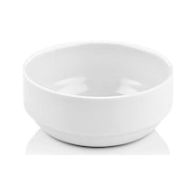12 Adet 12 Cm Melamin Çorba Kasesi Bulaşık Makinesinde Yıkanabilir Beyaz Kase 5,4 Cm Derinlik