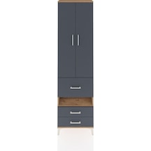 Arges Dolap 3 Raflı 3 Çekmeceli Tek Askılı 60x30x221 Çam-antr... Çam