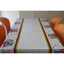 Happy Birthday Yazılı Doğum Günü Partisi Plastik Masa Örtüsü