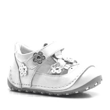 Hapshoe Hakiki Deri Beyaz-Gümüş Cırtlı Yazlık Ilk Adım Ayakkabı (372504903)