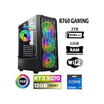 Xaser Thunder X160 i7-14700F 32 GB 2 TB NVMe SSD 12 GB RTX5070 Free Dos Masaüstü Oyuncu Bilgisayarı