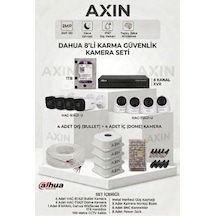 8 Li Güvenlik Kamera Seti - 4 Dış + 4 İç Mekan Kamera - Gece Görüş - Yapay Zeka - 1tb Hdd