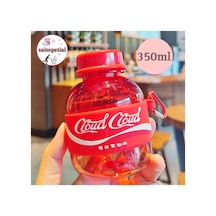Mini Renkli Su Şişesi 350ml Figürlü Renkli Mini Suluk Matara 350ml Kırmızı