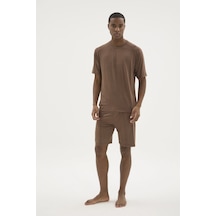 Angbutik Kocabey Şt-26211 O Yaka Şortlu Pijama Takımı Çok Renkli